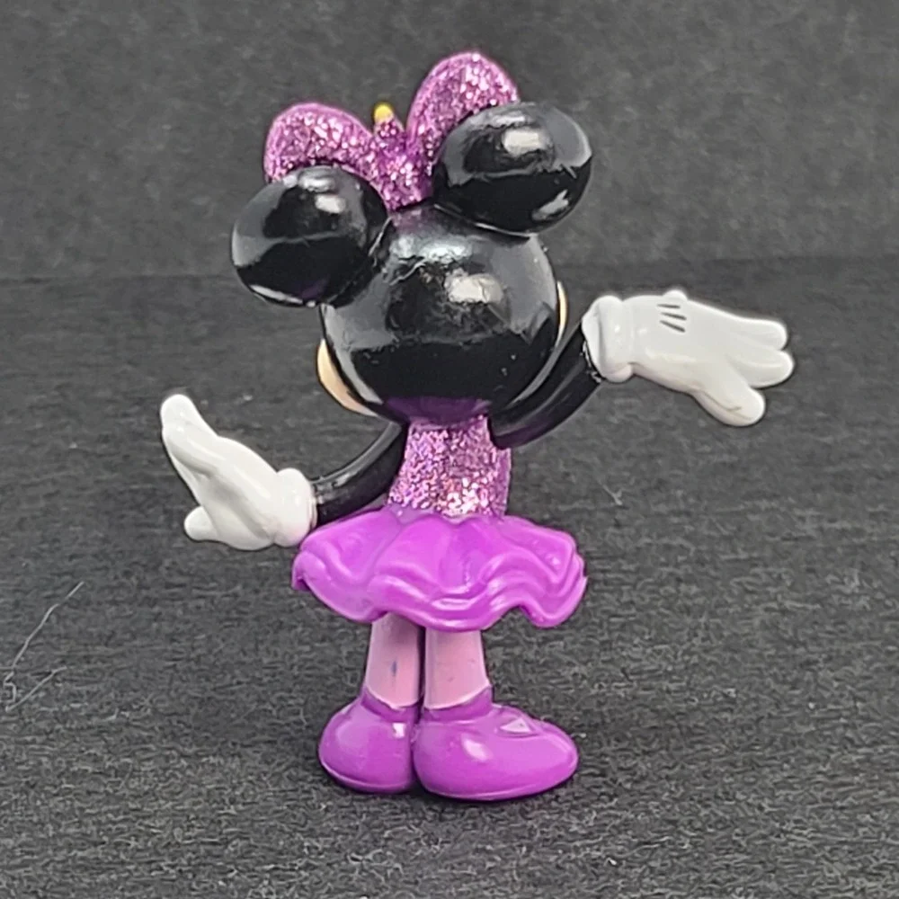Disney Minnie Mouse GLITTER Purple Figure CAKE TOPPER Happy Meal Toy